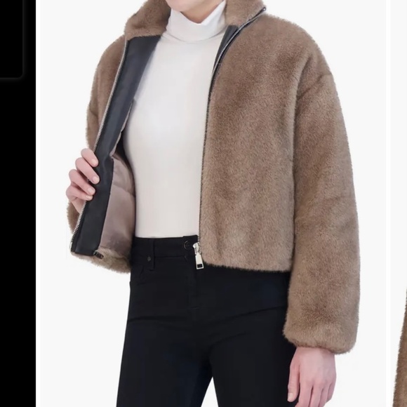 Rebecca Minkoff Cropped Faux Fur Coat - Picture 3 of 8